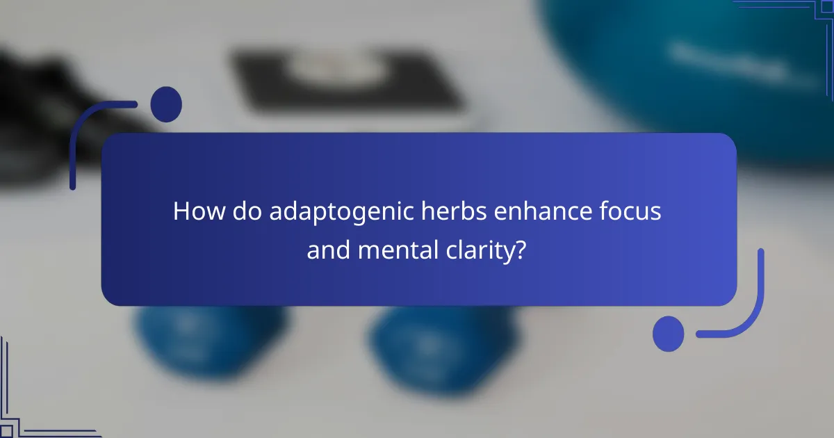 How do adaptogenic herbs enhance focus and mental clarity?