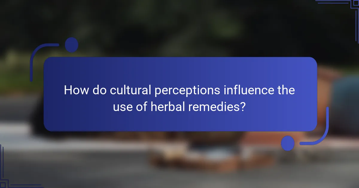 How do cultural perceptions influence the use of herbal remedies?