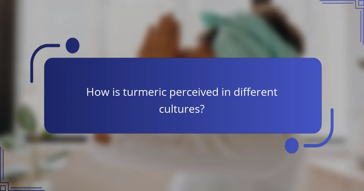 How is turmeric perceived in different cultures?