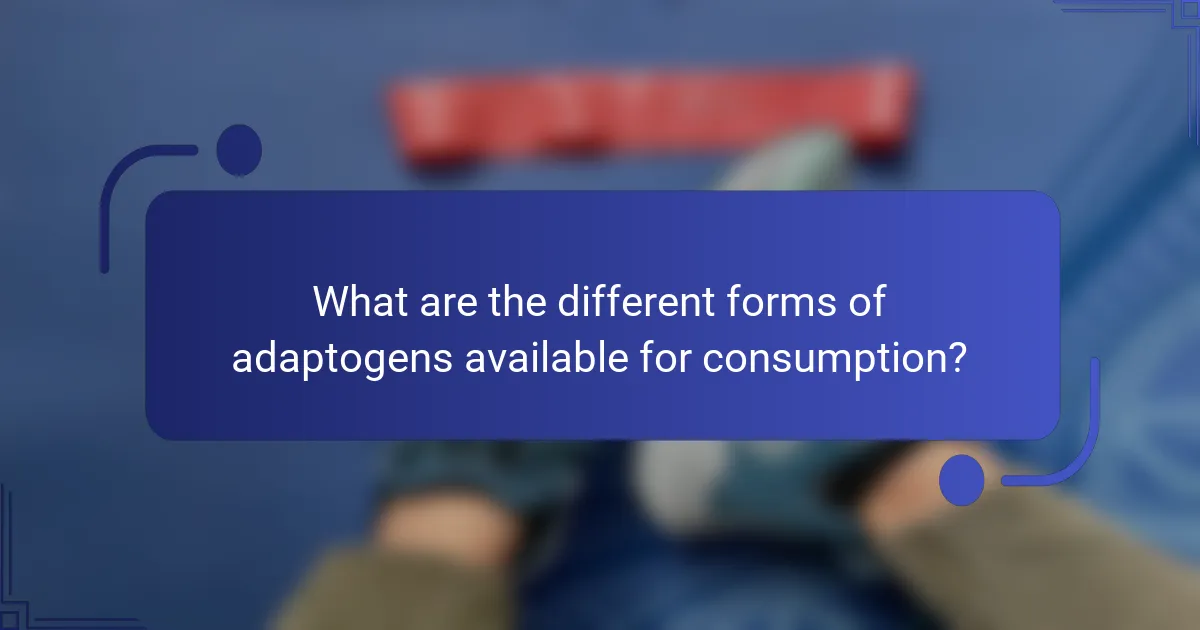 What are the different forms of adaptogens available for consumption?