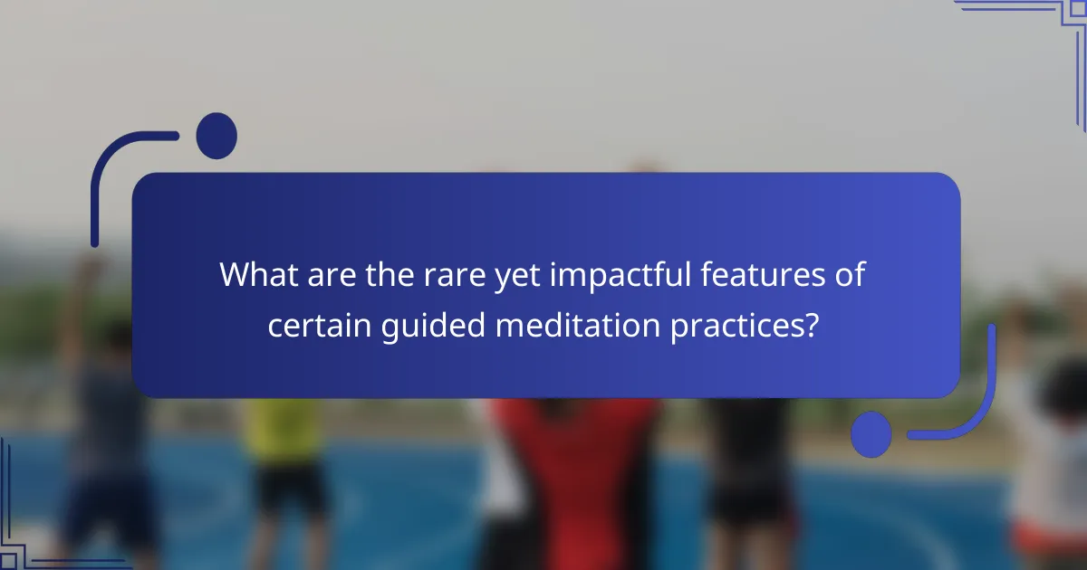 What are the rare yet impactful features of certain guided meditation practices?