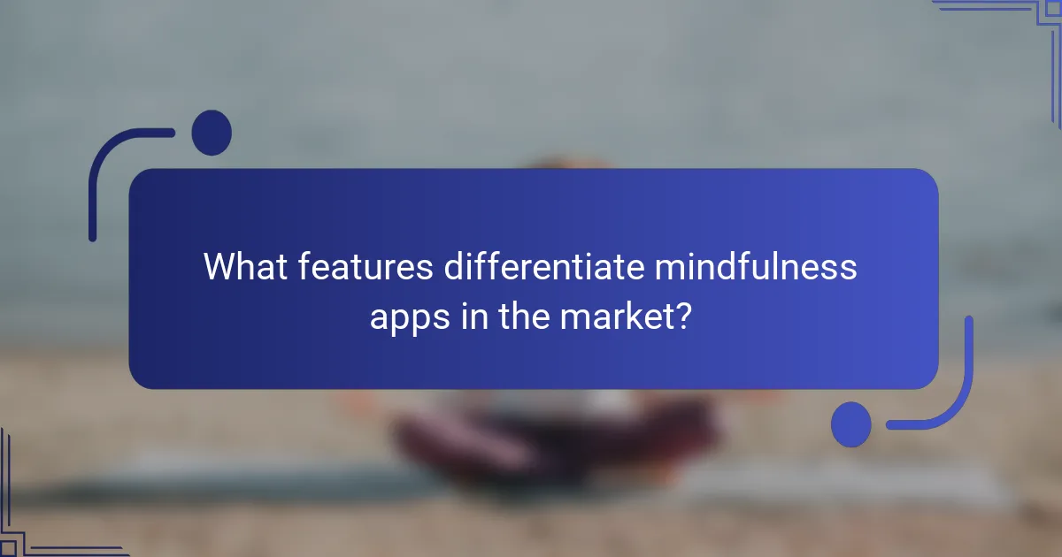 What features differentiate mindfulness apps in the market?