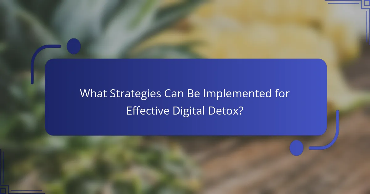 What Strategies Can Be Implemented for Effective Digital Detox?
